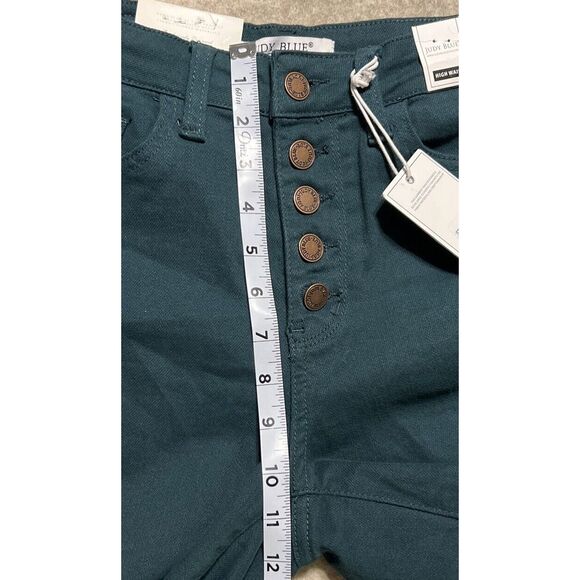Judy Blue Los Angeles High Waist Wide Leg Crop 1/25, Teal Green,‎ JB88104C, New - Picture 7 of 12